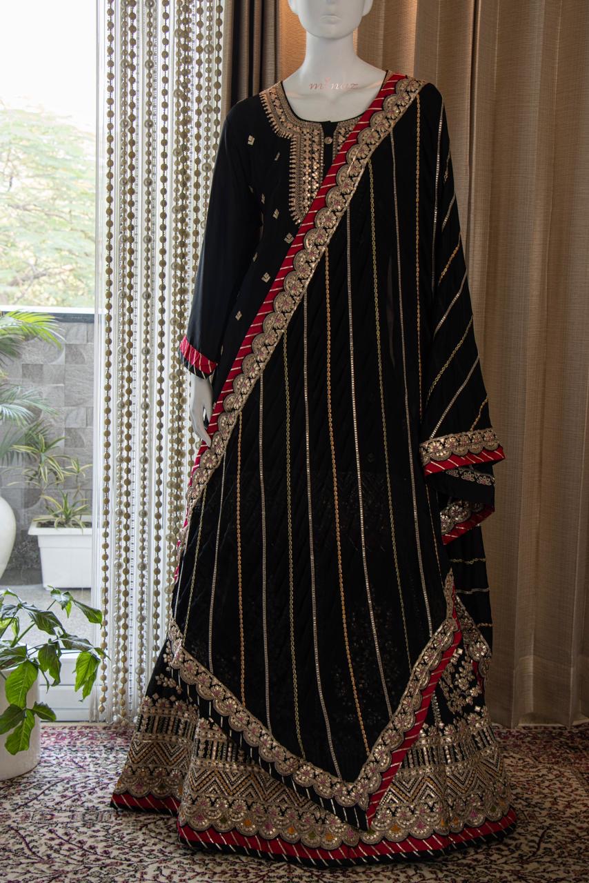 Rebica Embroidered Zari Gharara Set Pakistani Dress - Saffronfashionindia