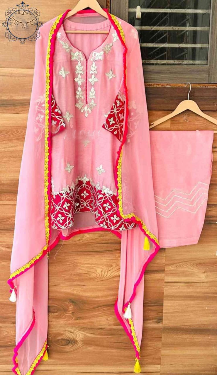 Embroidered salwar suit Indian salwar suit Traditional suit SaffronFashion