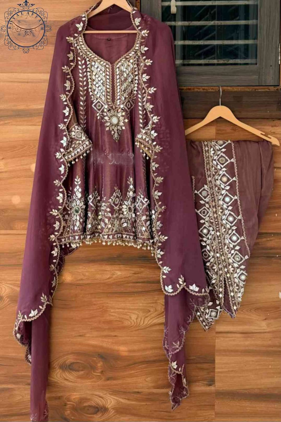 Designer inspired stitched dress wedding dresses gottapatti dress for women SaffronFashion