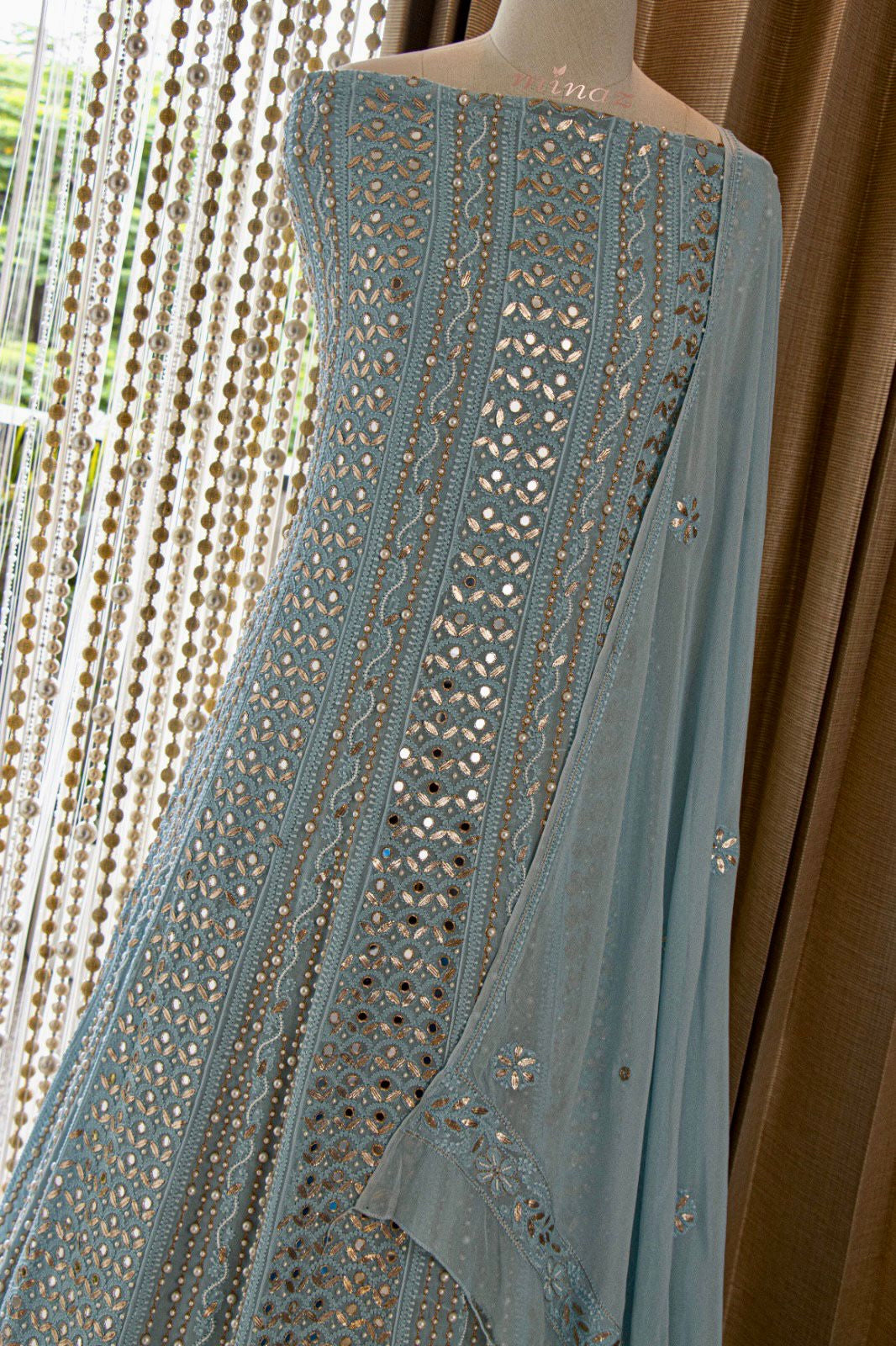 Zebah Lucknowi Chikankari salwar suit Pakistani Anarkali suit - Saffronfashionindia