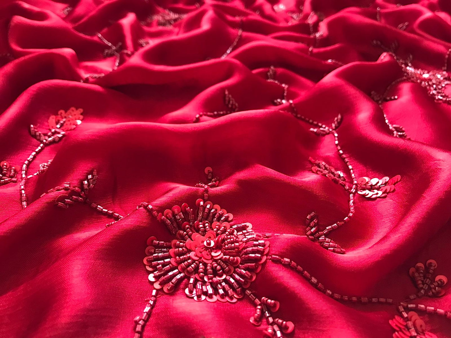 Red Marron luxuer premium silk saree Saffronfashionindia