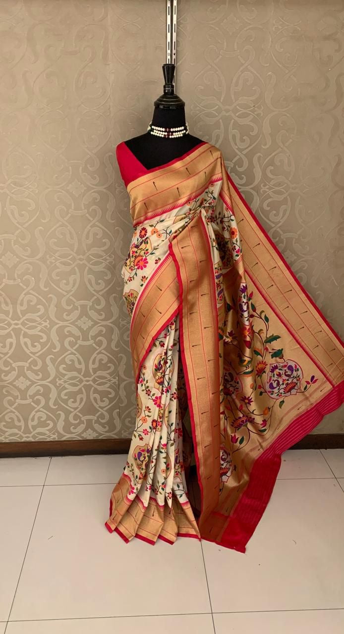 Maharani styled inspired Paithani saree - Saffronfashionindia