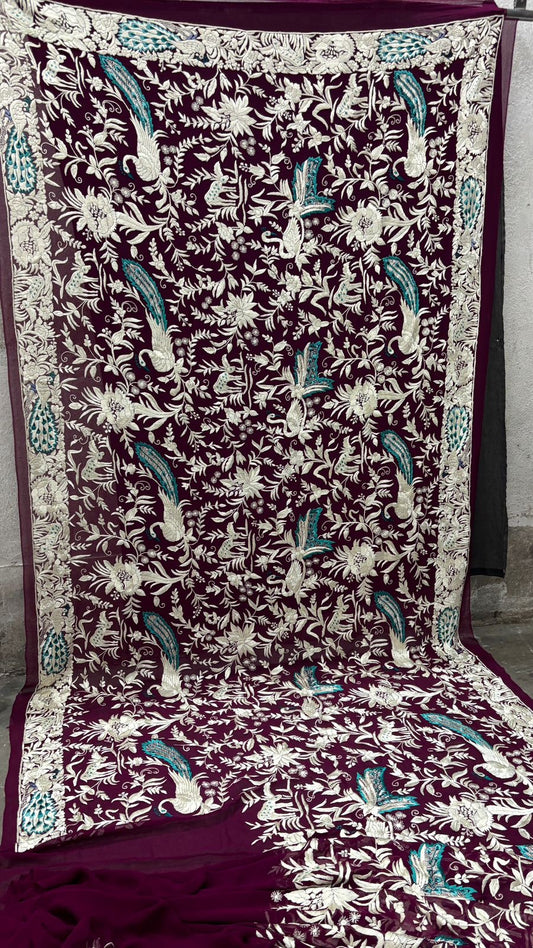 Vanika Parsi saree handcrafted saree Parsi gara sari Indian sarees blouse SaffronFashion