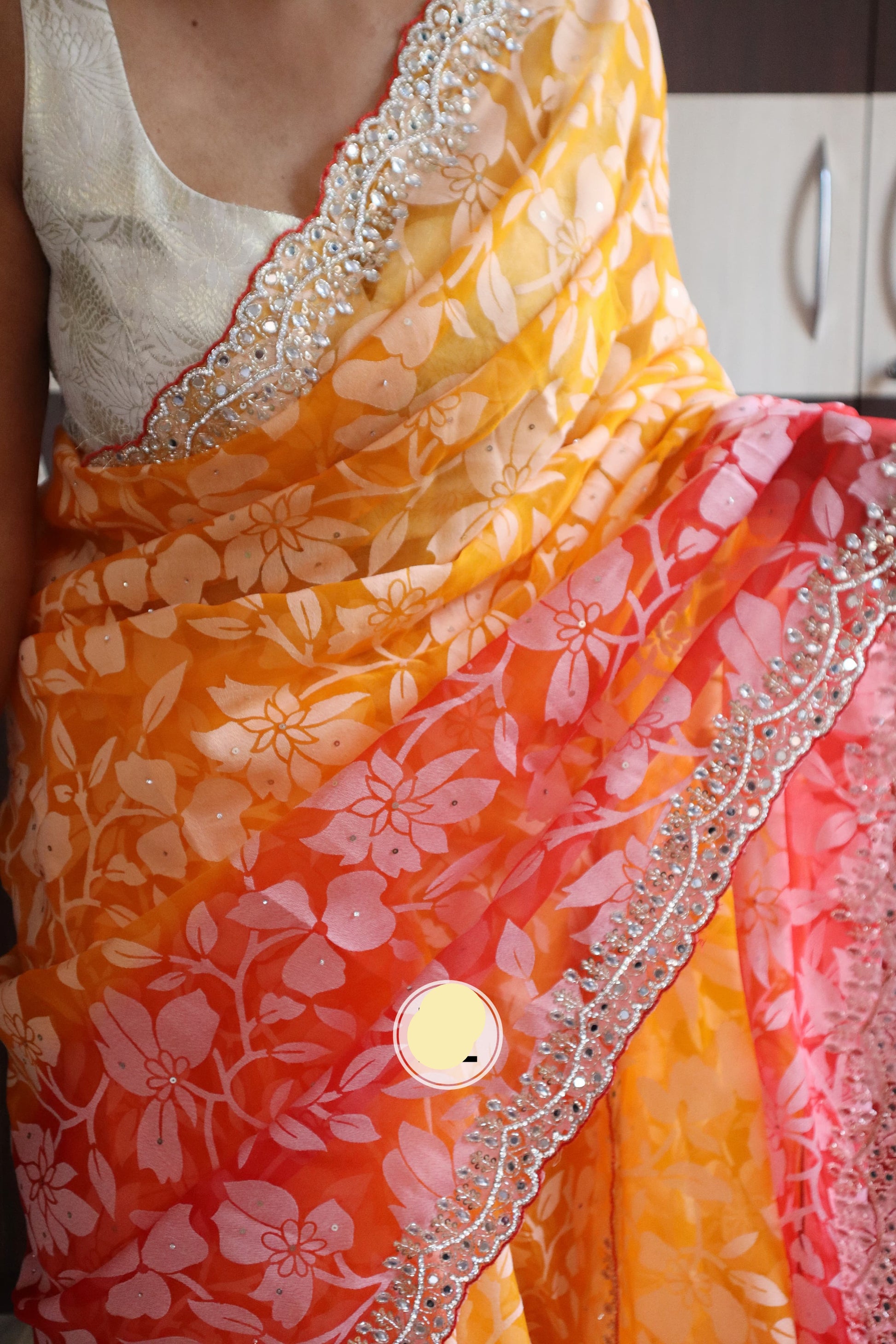 Brazzo organza saree charming saree beautiful sari - Saffronfashionindia