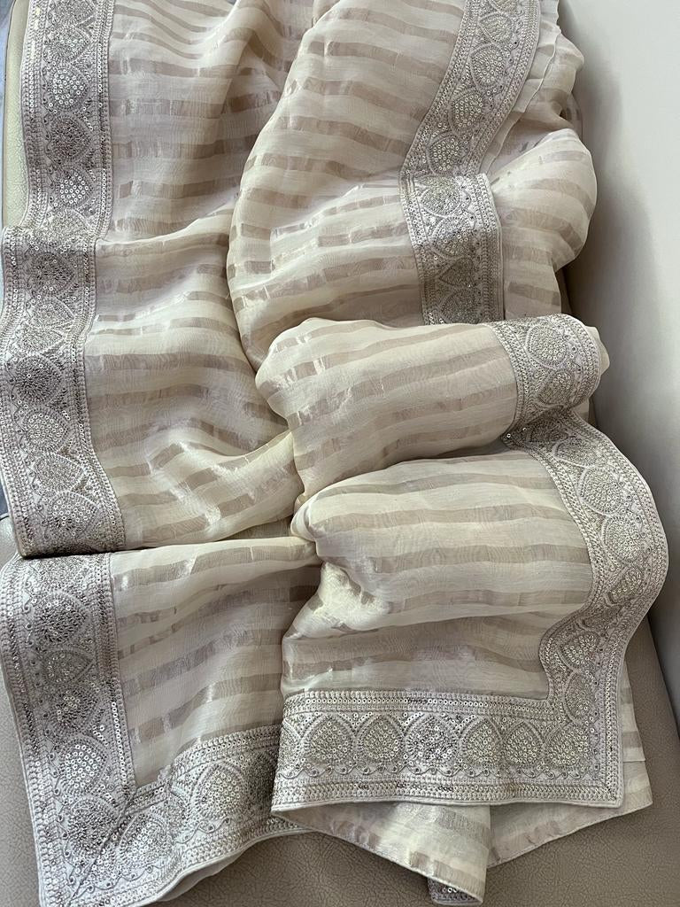 Nazina Chanderi silk Indian elegant sarees - Saffronfashionindia