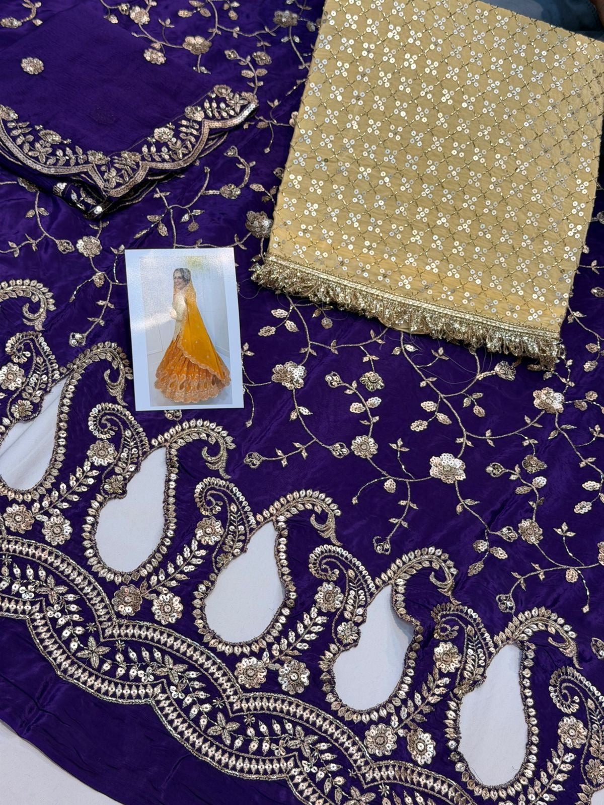 Crepe Salwar kameez punjabi salwR suit Indian Salwar kameez Saffronfashionindia