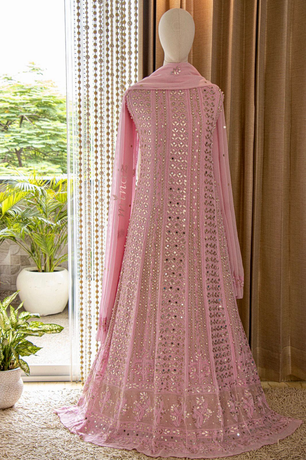 Zebah Lucknowi Chikankari salwar suit Pakistani Anarkali suit - Saffronfashionindia