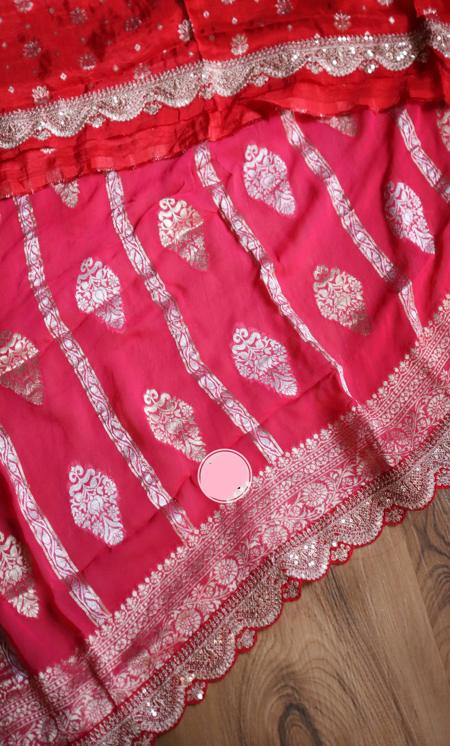 Pink Khaddi Gorgette saree Indian sarees - Saffronfashionindia