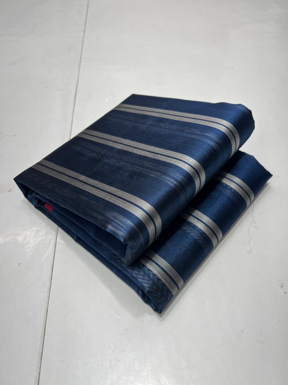 Blue Chanderi Saree Trendy sari - Saffronfashionindia