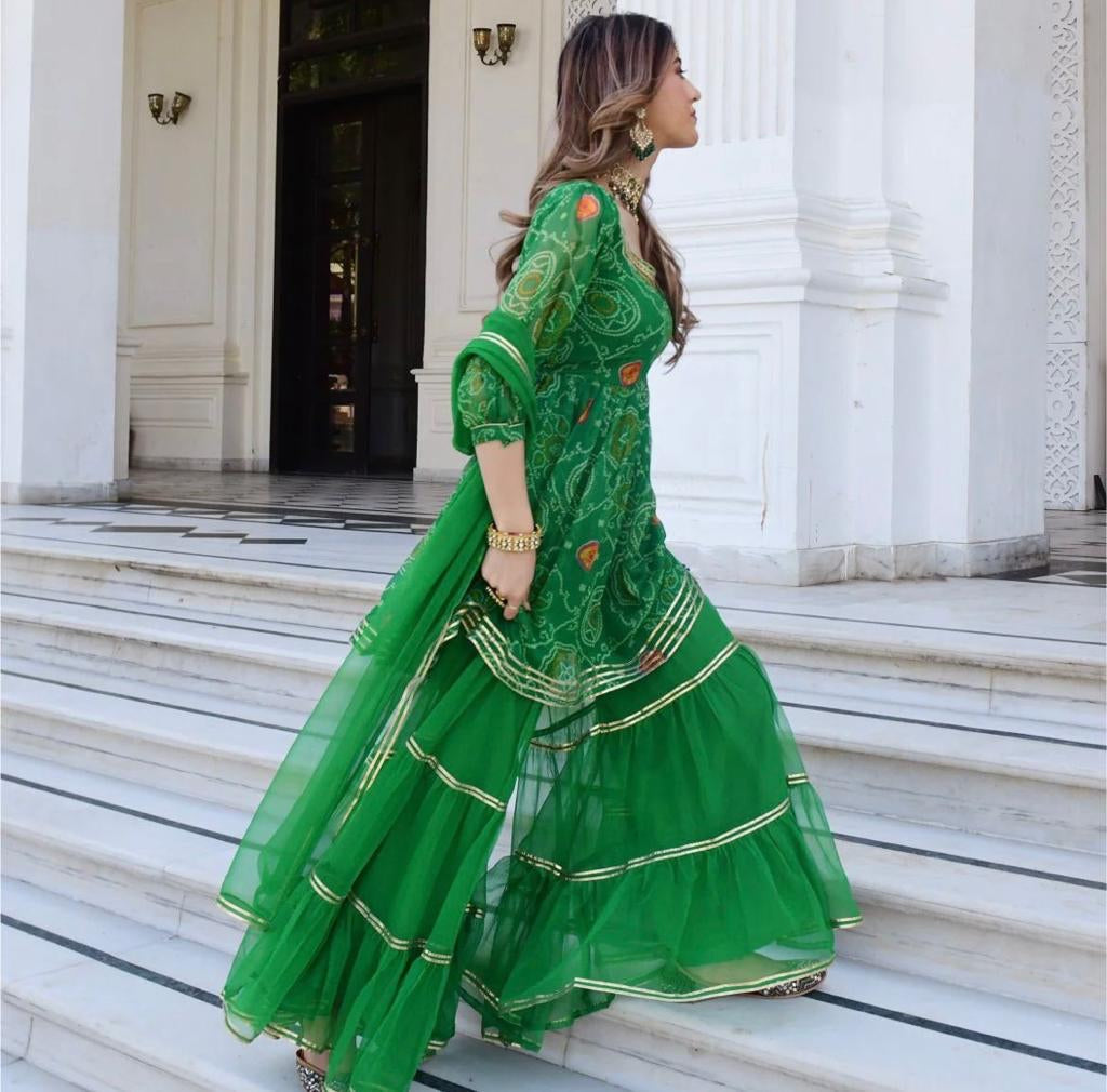 Alina green Kurti set - Saffronfashionindia