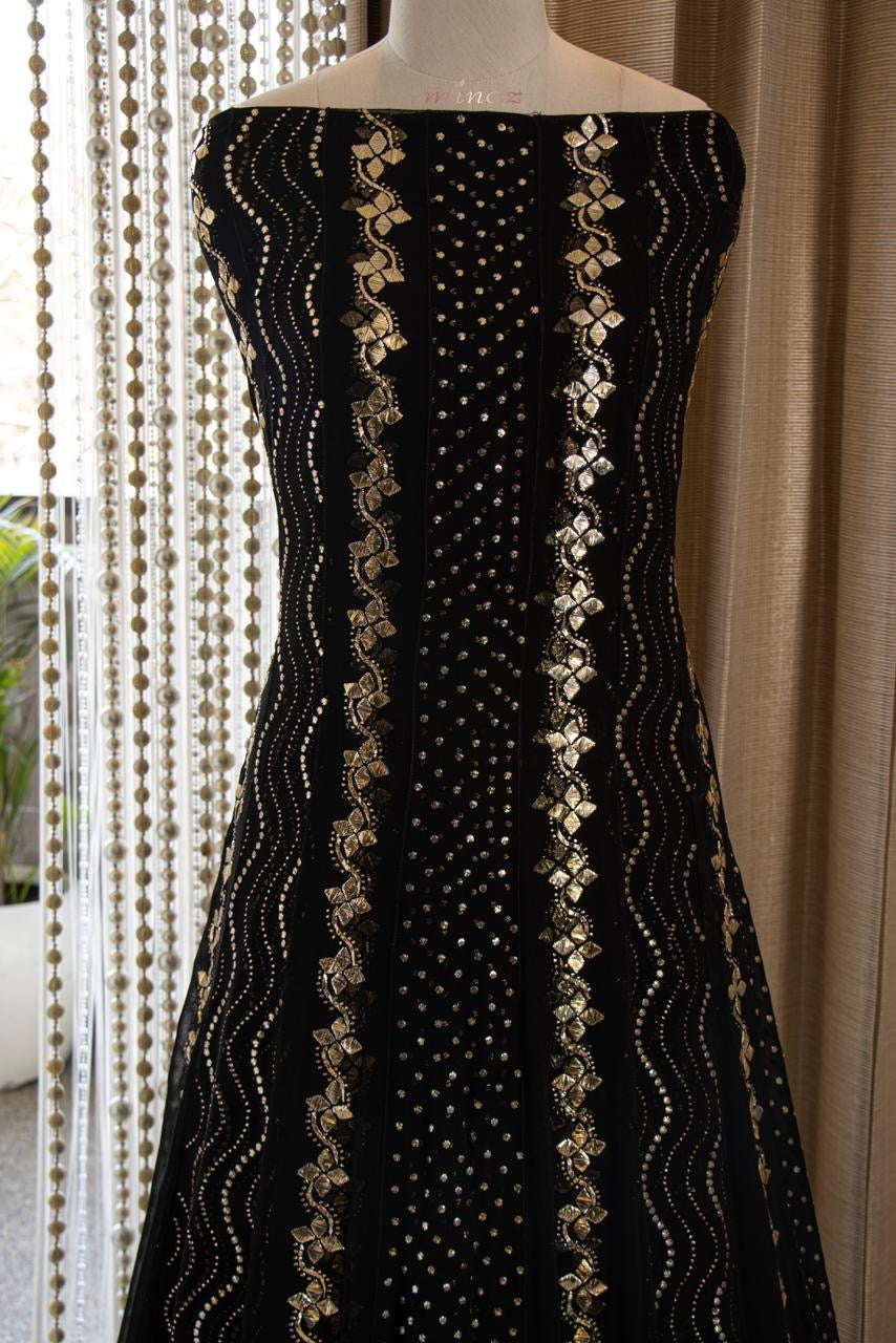 Black Anarkali Dress Indian Dress - Saffronfashionindia