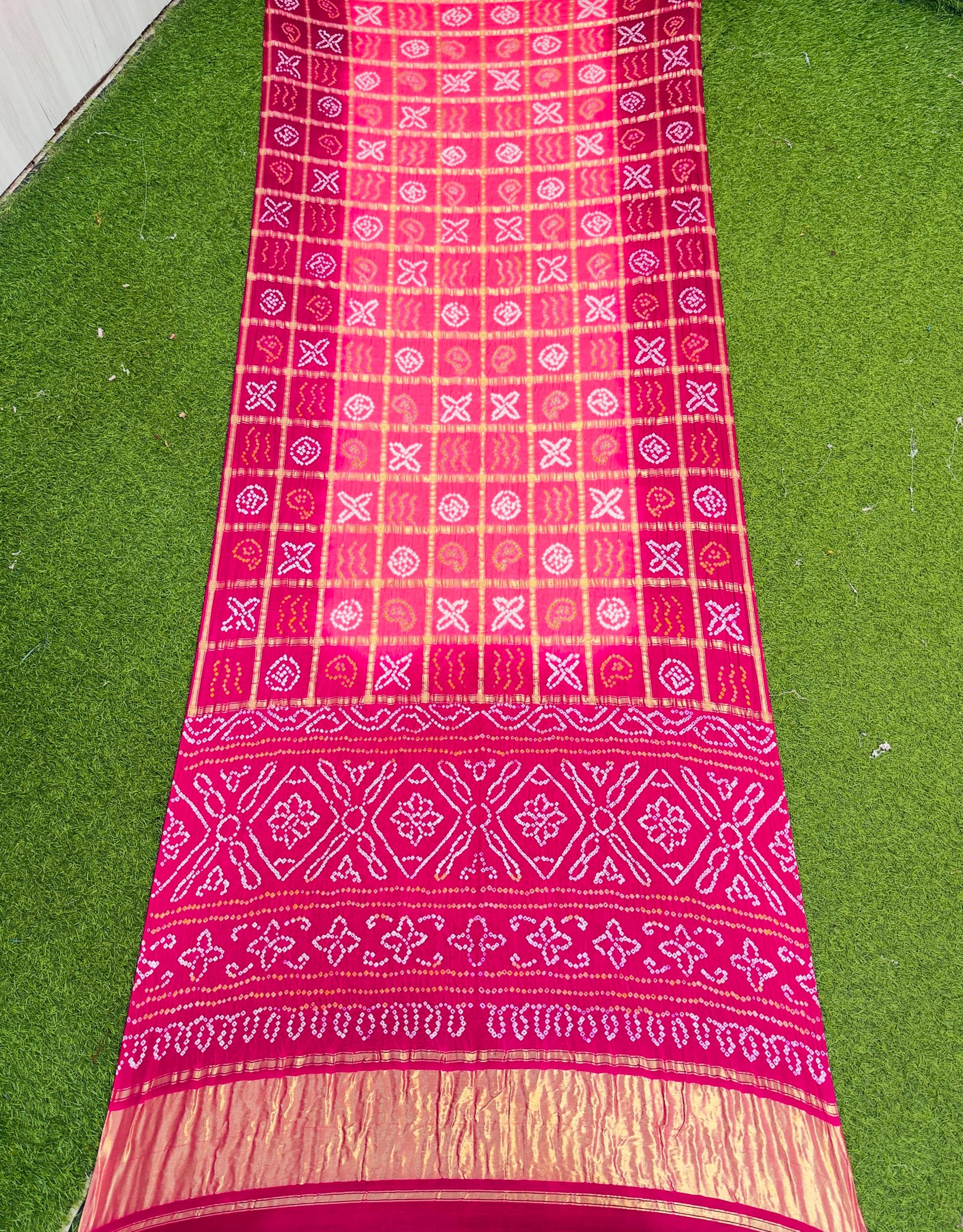 Pink gajji silk saree gharchola saree Indian sari blouse SaffronFashion