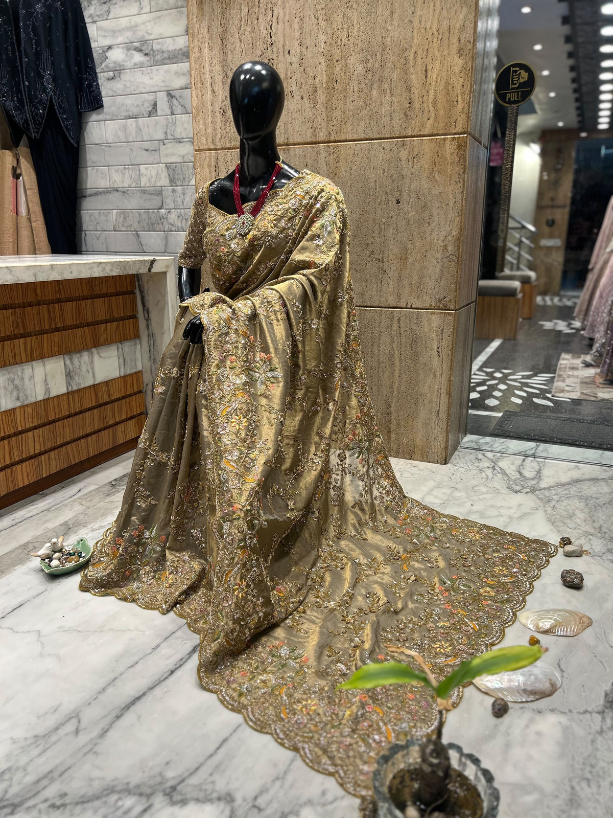 Silk organza saree embroidered saree Indian sari blouse hand embroidered sarees SaffronFashion