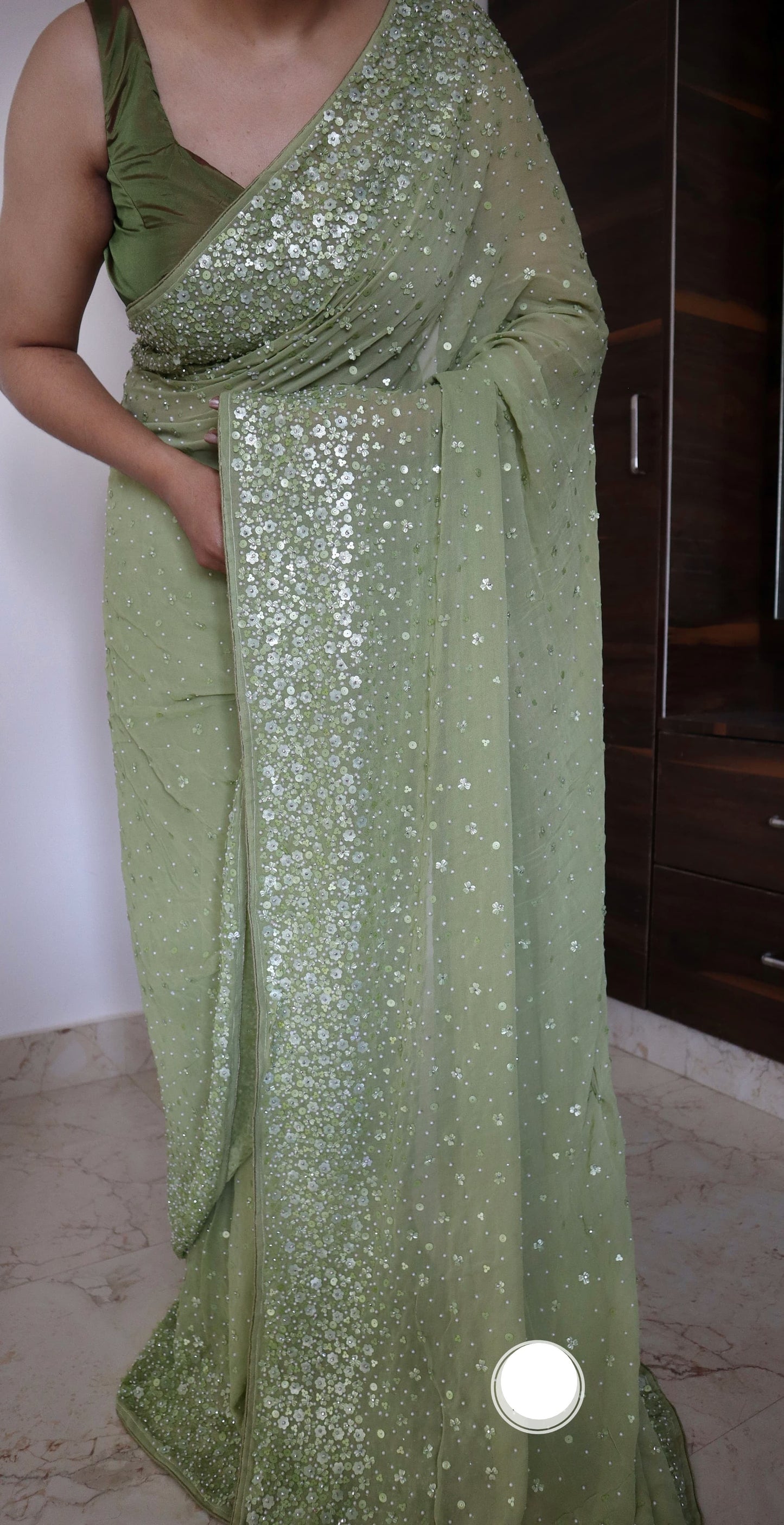 Luxury chiffon Gorgette saree beautiful saree aeros ki inspired saree blouse SaffronFashion