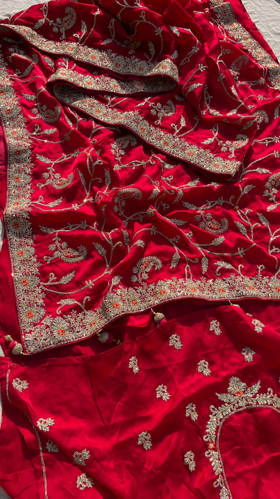 Bridal inspired Gajji Silk Saree Embroidered Sarees - Saffronfashionindia