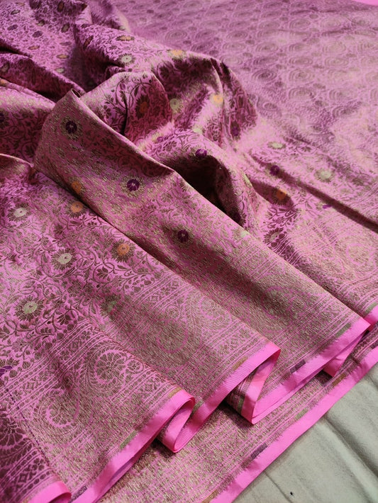 Bridal banarsi handwoven Katan roopa sarees - Saffronfashionindia