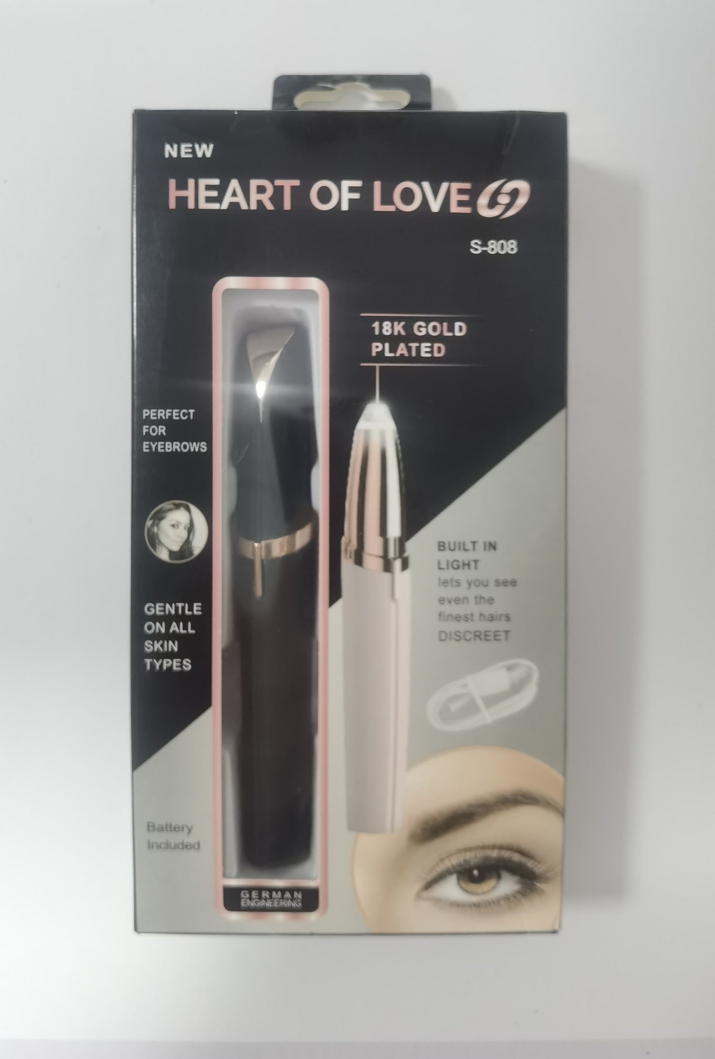 Mini Electric Eyebrow Trimmer Lipstick Brows Pen Hair Remover Painless Razor Epilator with LED Light - Saffronfashionindia
