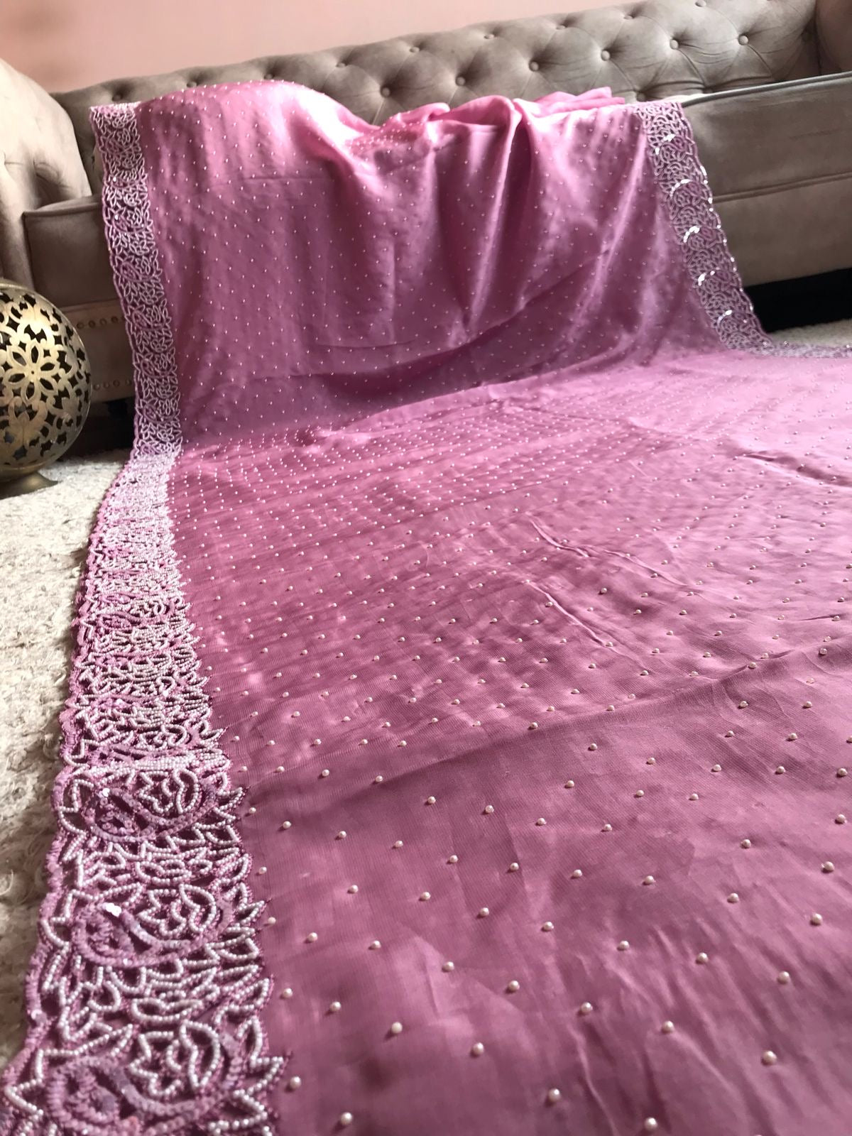Luxury pink premium Organza Silk Sarees - Saffronfashionindia