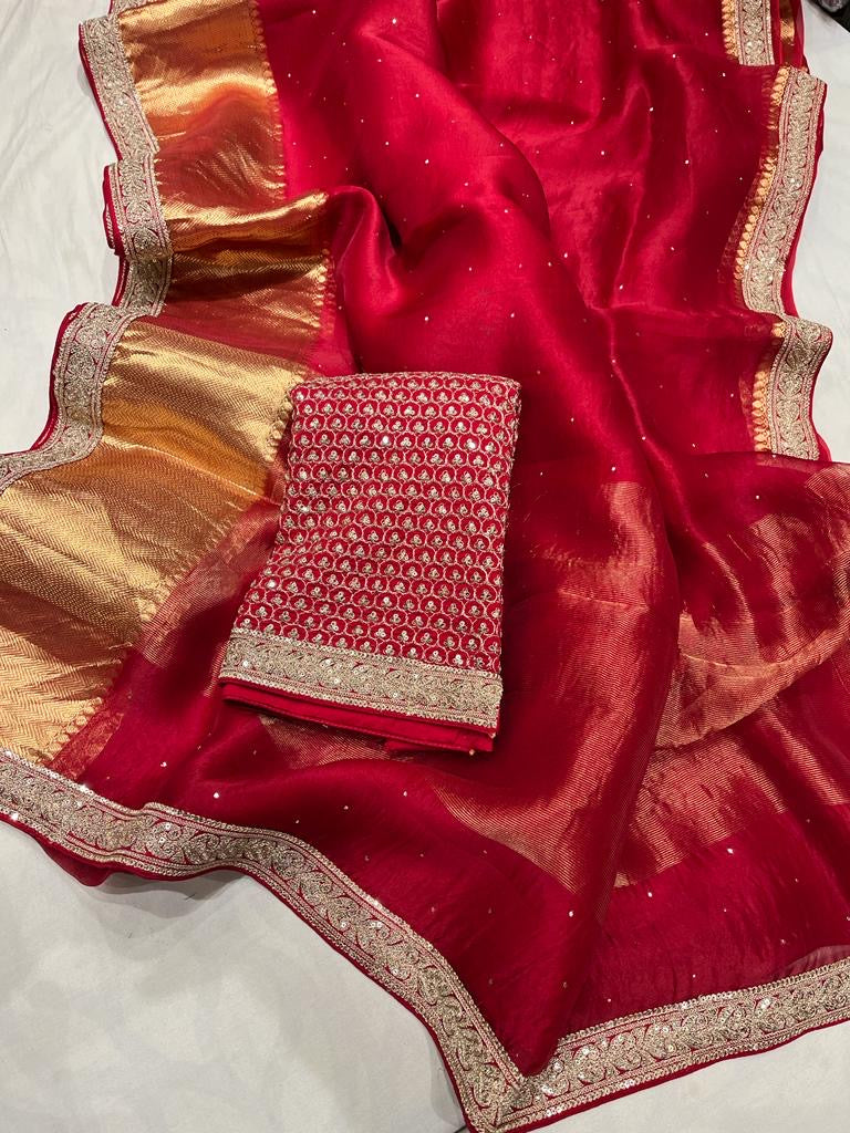 Ruksaar Kanjeevaram inspired Indian sarees - Saffronfashionindia