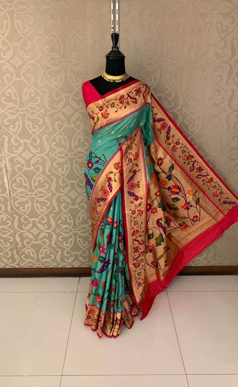 Maharani styled inspired Paithani saree - Saffronfashionindia
