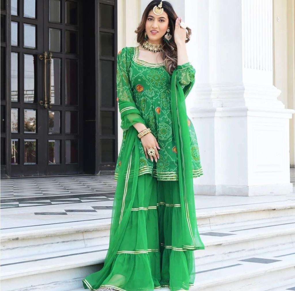 Alina green Kurti set - Saffronfashionindia