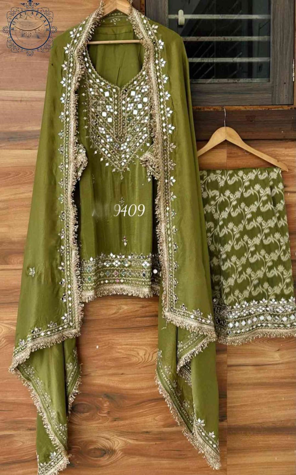 Ravika shimmer dress tissue dress  Indian dress embroidered set SaffronFashion