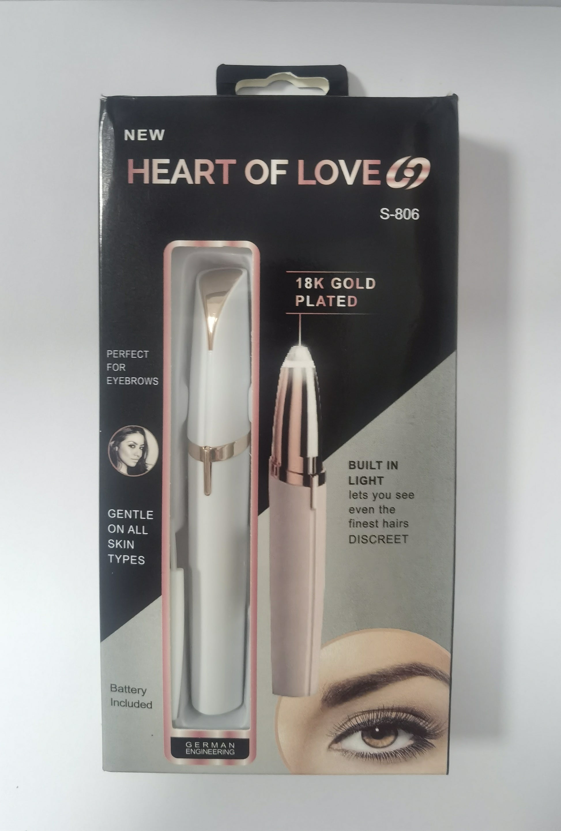 Mini Electric Eyebrow Trimmer Lipstick Brows Pen Hair Remover Painless Razor Epilator with LED Light - Saffronfashionindia