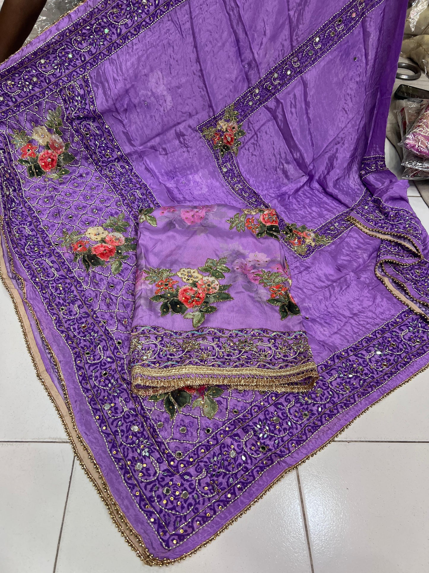 Riwaza crepe unstitched suit Punjabi Salwar suit - Saffronfashionindia