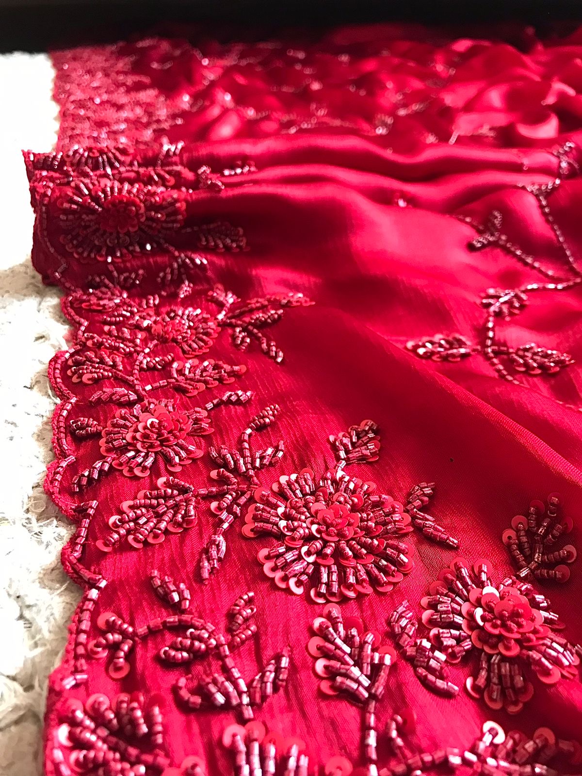 Red Marron luxuer premium silk saree Saffronfashionindia