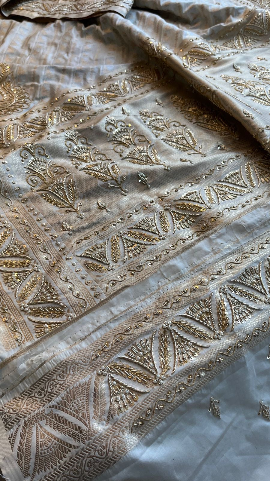 Navesha zardosi Katan silk saree Indian sarees SaffronFashion
