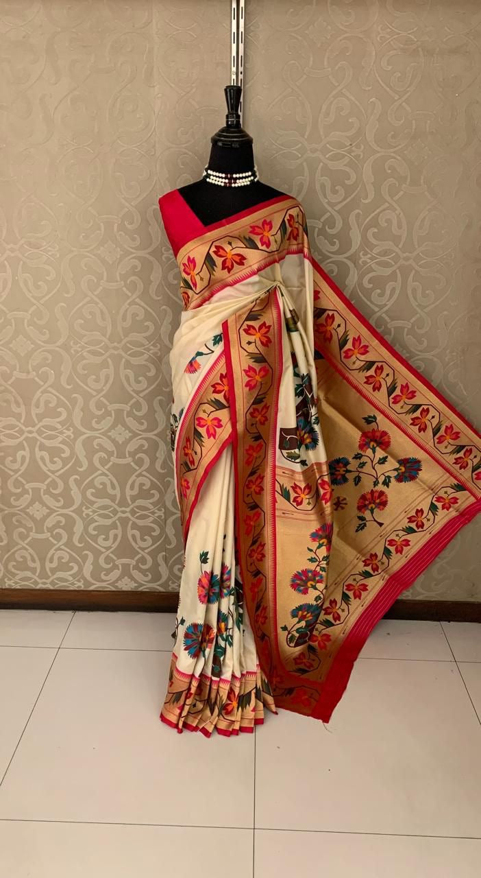 Maharani styled inspired Paithani saree - Saffronfashionindia