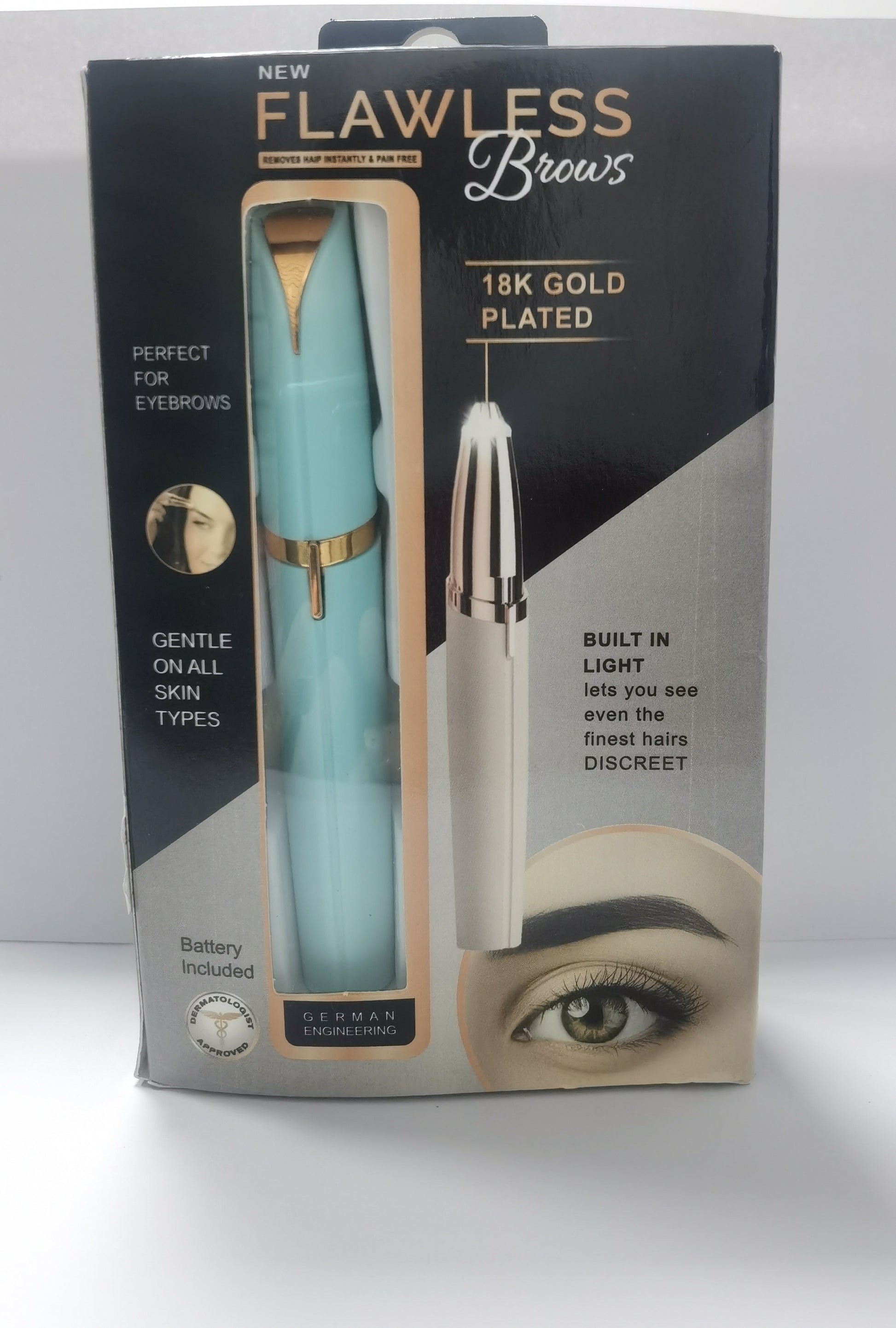Mini Electric Eyebrow Trimmer Lipstick Brows Pen Hair Remover Painless Razor Epilator with LED Light - Saffronfashionindia