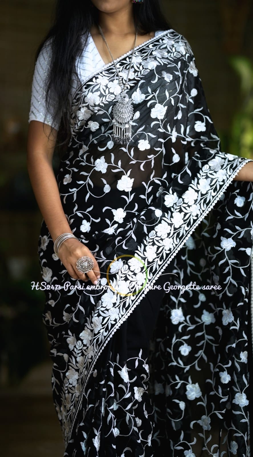 Zinahad Parsi gara indpired Royal embroidered sarees - Saffronfashionindia