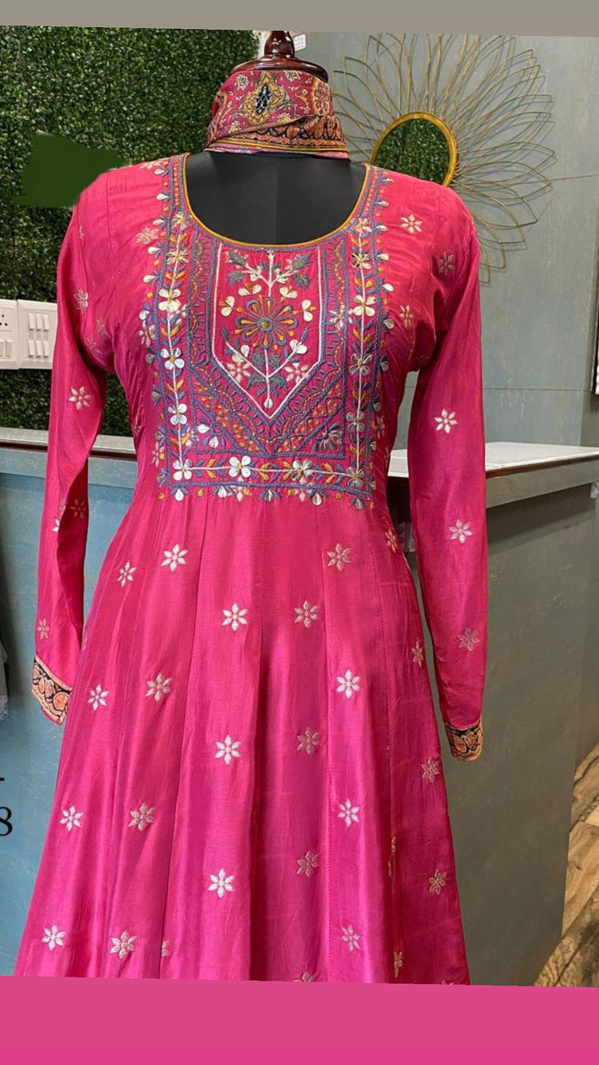 Pink Anarkali dress Indian Gown - Saffronfashionindia