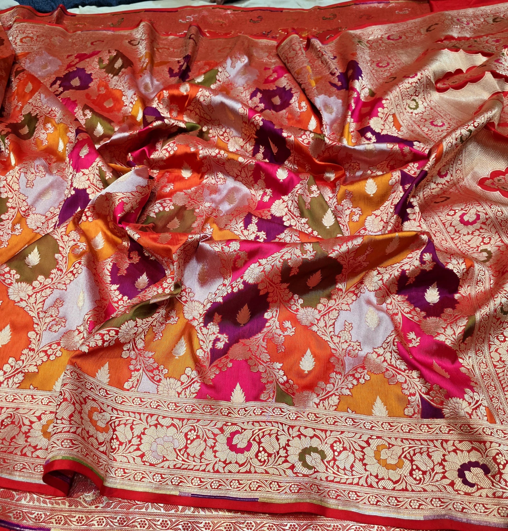 Banarsi Rangkat saree Indian beautiful saree blouse - Saffronfashionindia