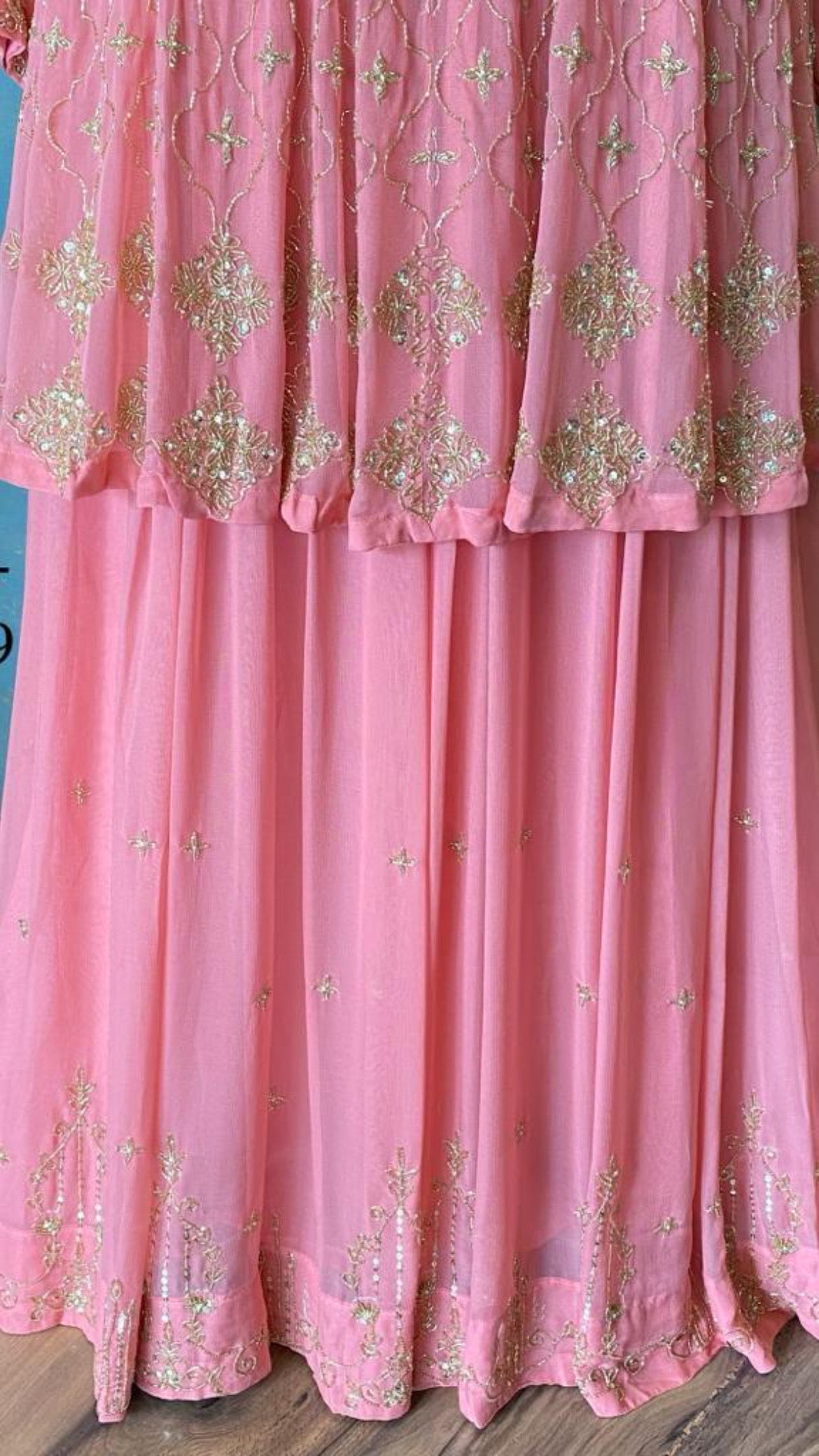 Peachy peach indowestern partywear dress - Saffronfashionindia