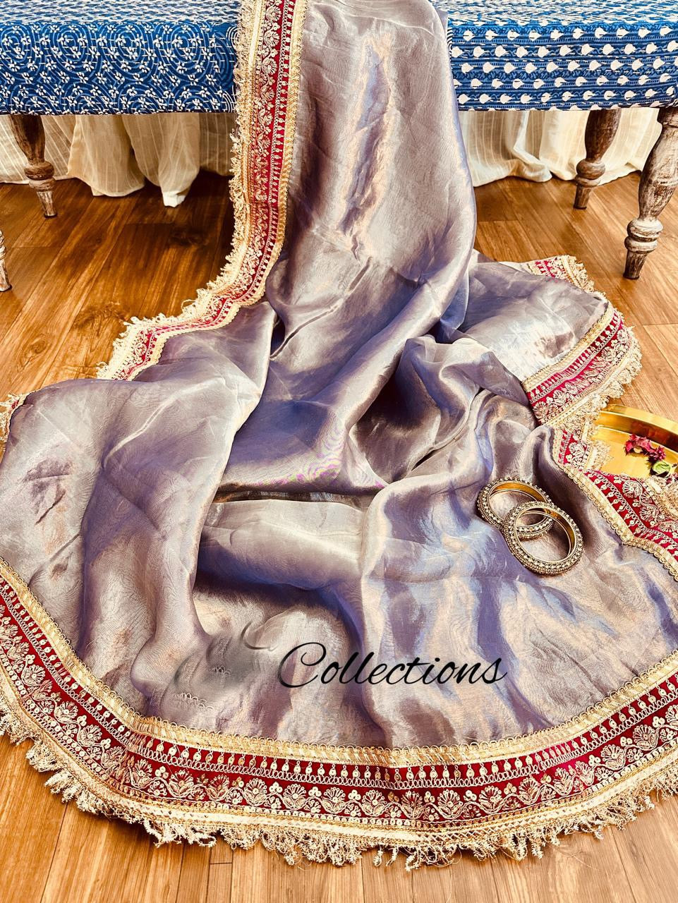 Lavender Banarsi tissue saree Partywear sarees - Saffronfashionindia