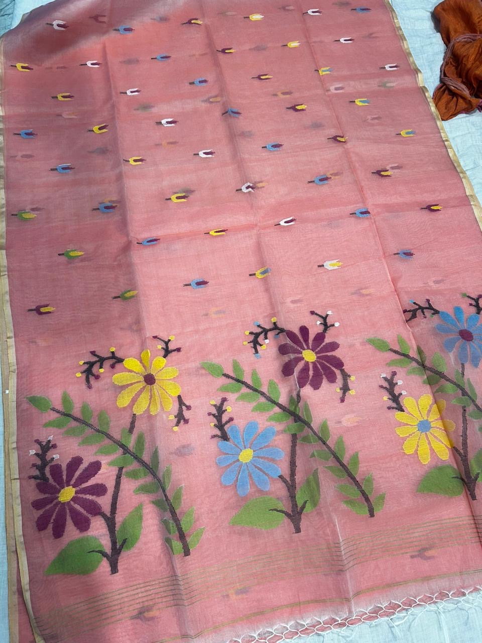 Manjulika weaving jamdani Saree - Saffronfashionindia