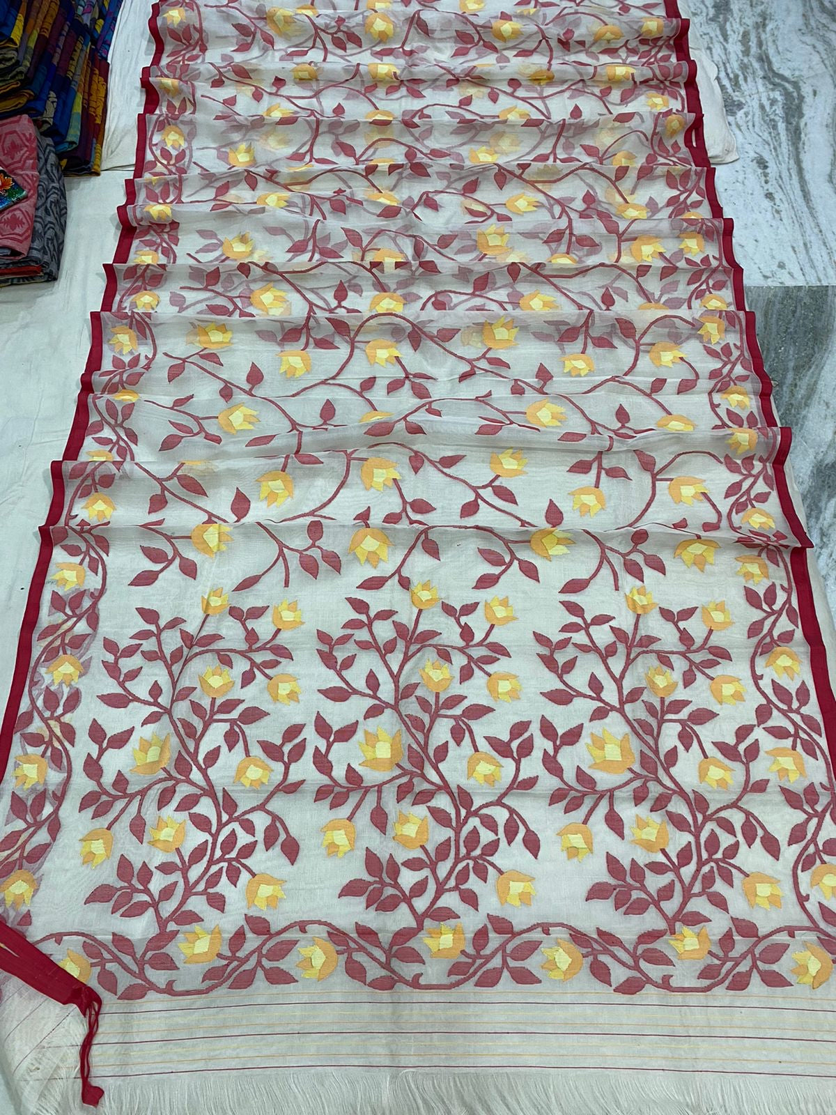 Raimasha tantuj jamdani saree - Saffronfashionindia