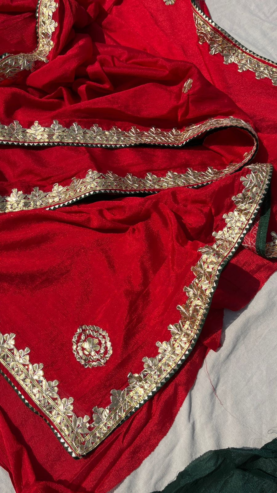 Ramjini chinon crepe Saree Gottapatti sarees - Saffronfashionindia