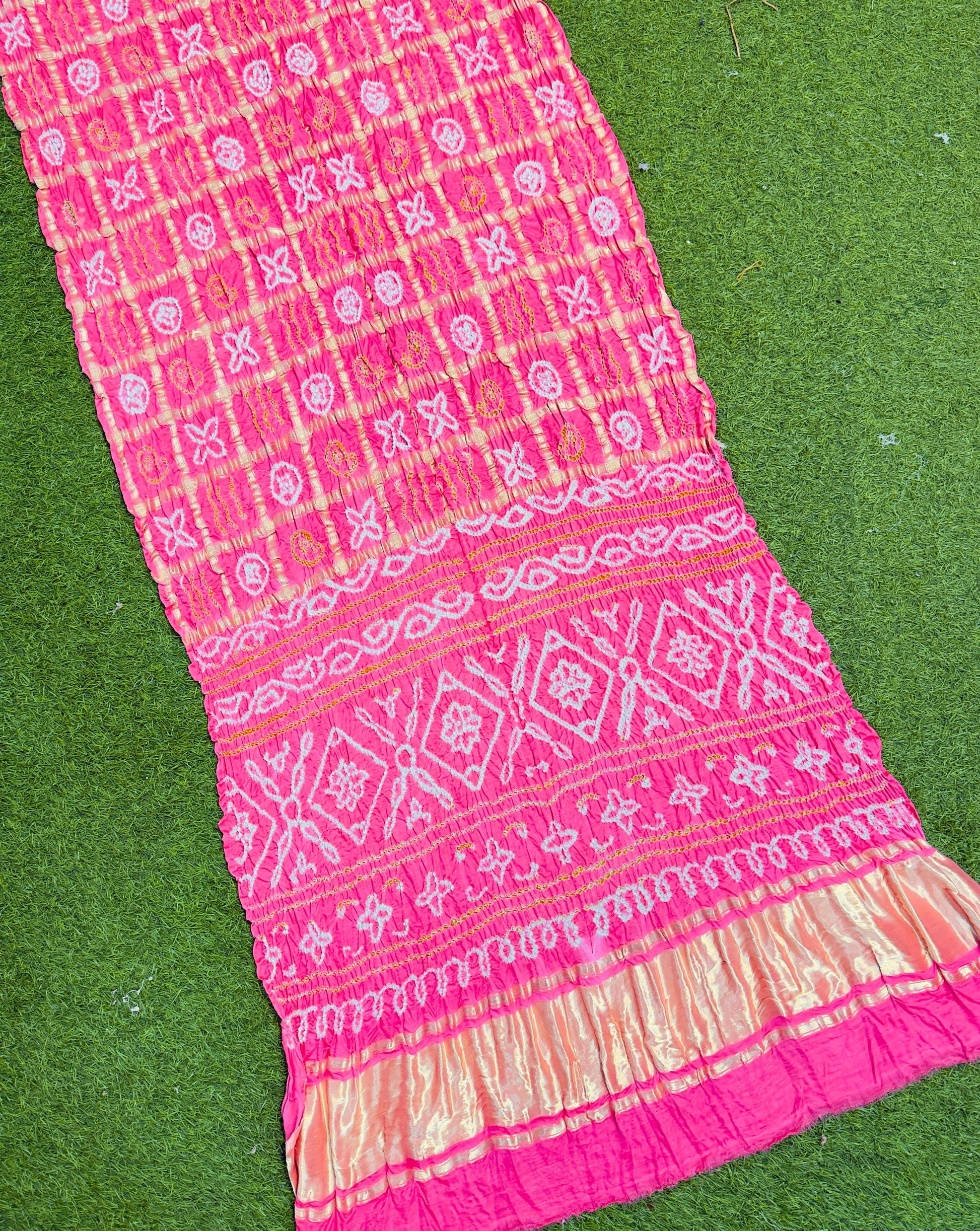 Pink saree gajji silk saree Indian wedding sari blouse SaffronFashion