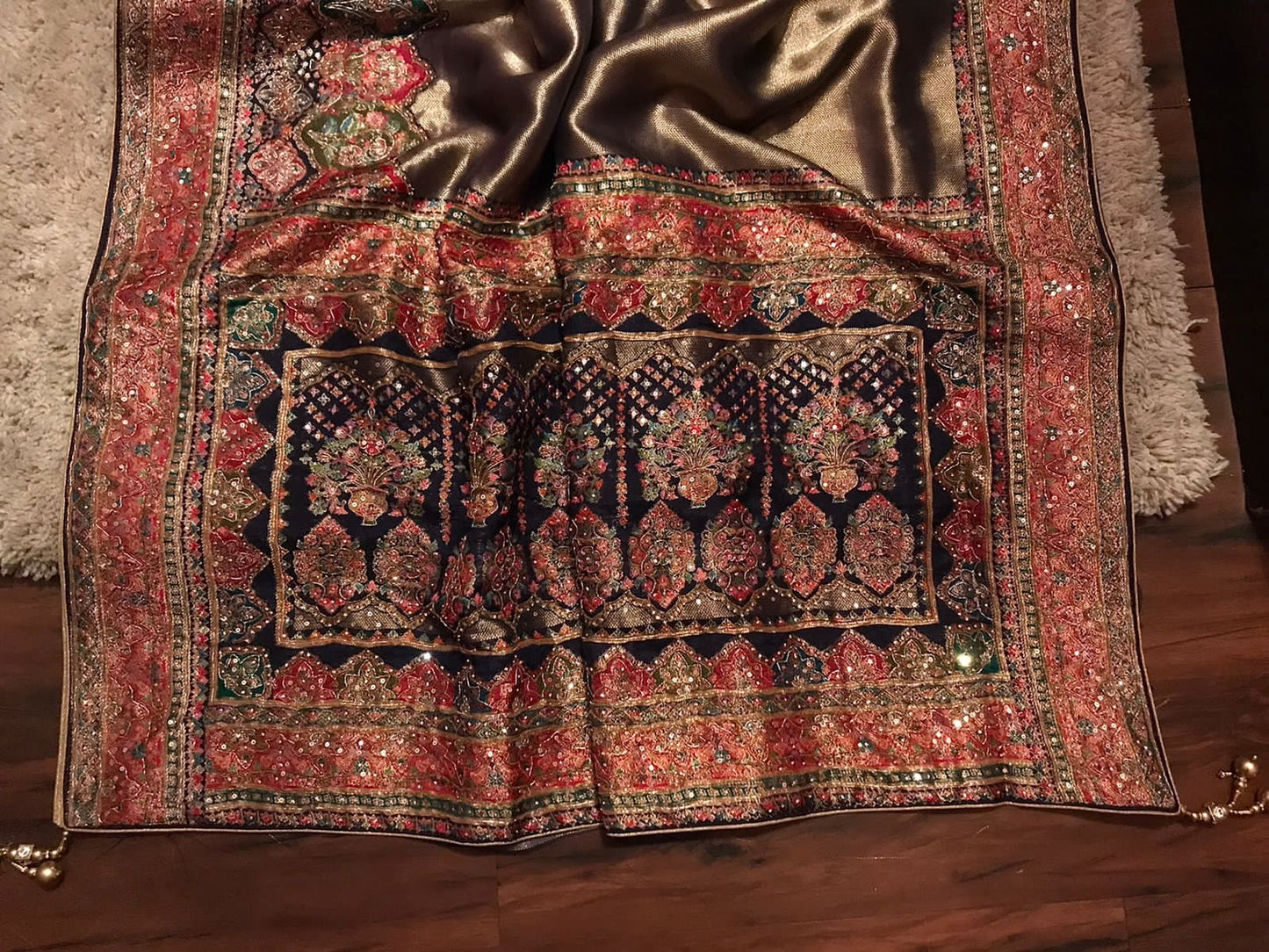 Kani Silk saree Kashmiri sarees Indian sari blouse SaffronFashion