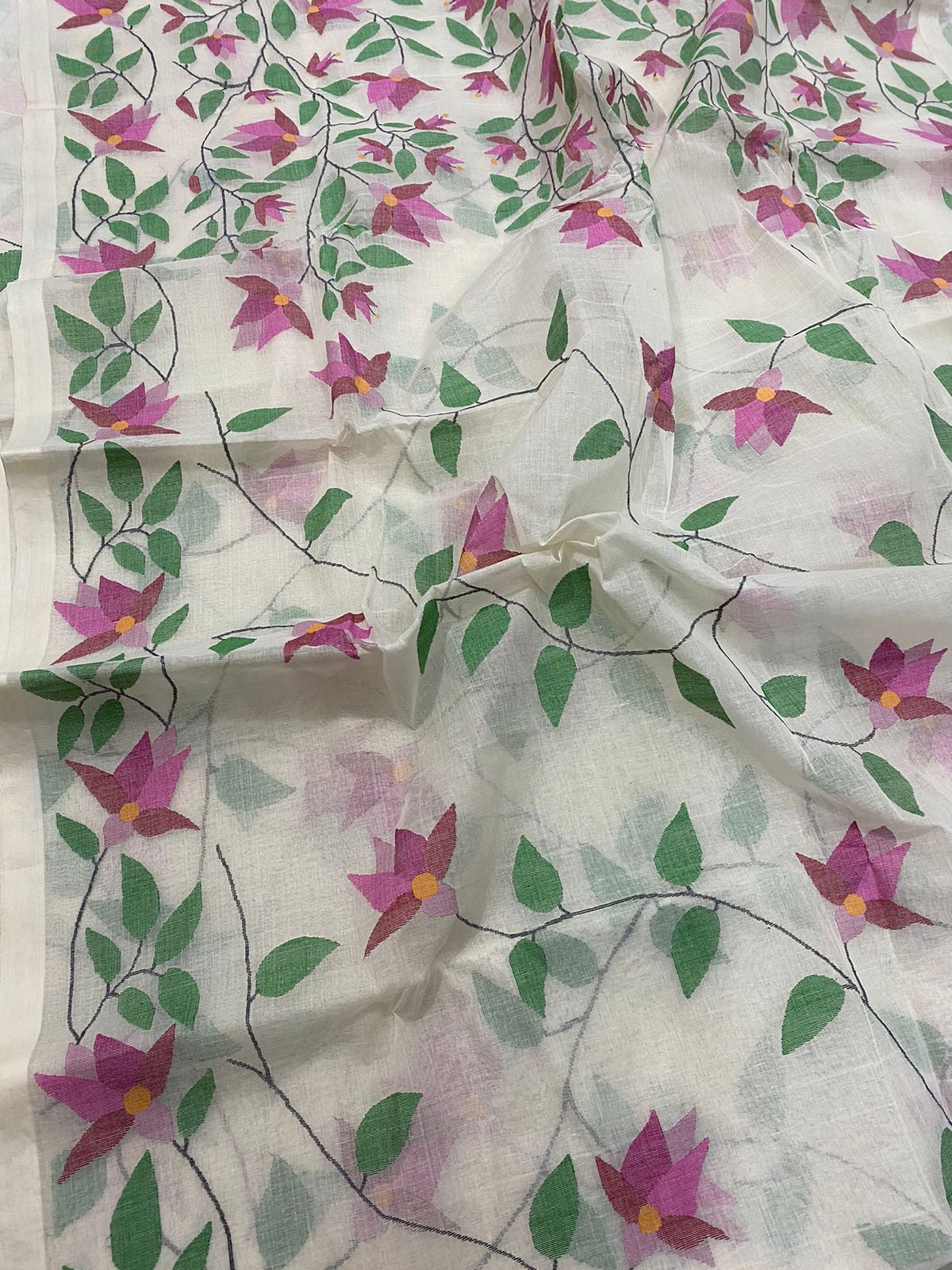 Devisha Tantuj jamdani saree - Saffronfashionindia