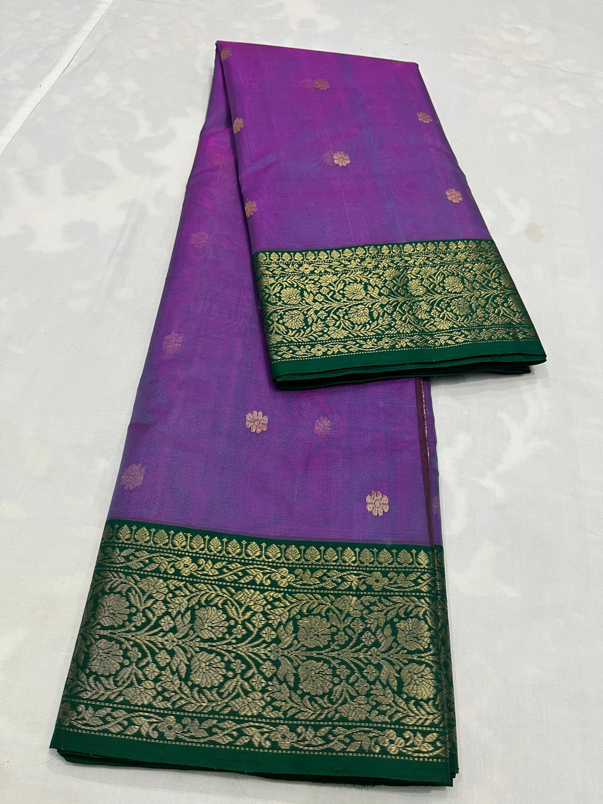 Purple chanderi saree Indian sari blouse traditional sarees SaffronFashion