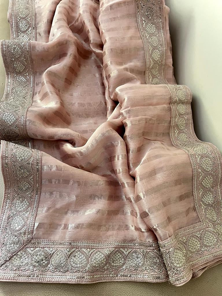 Nazina Chanderi silk Indian elegant sarees - Saffronfashionindia