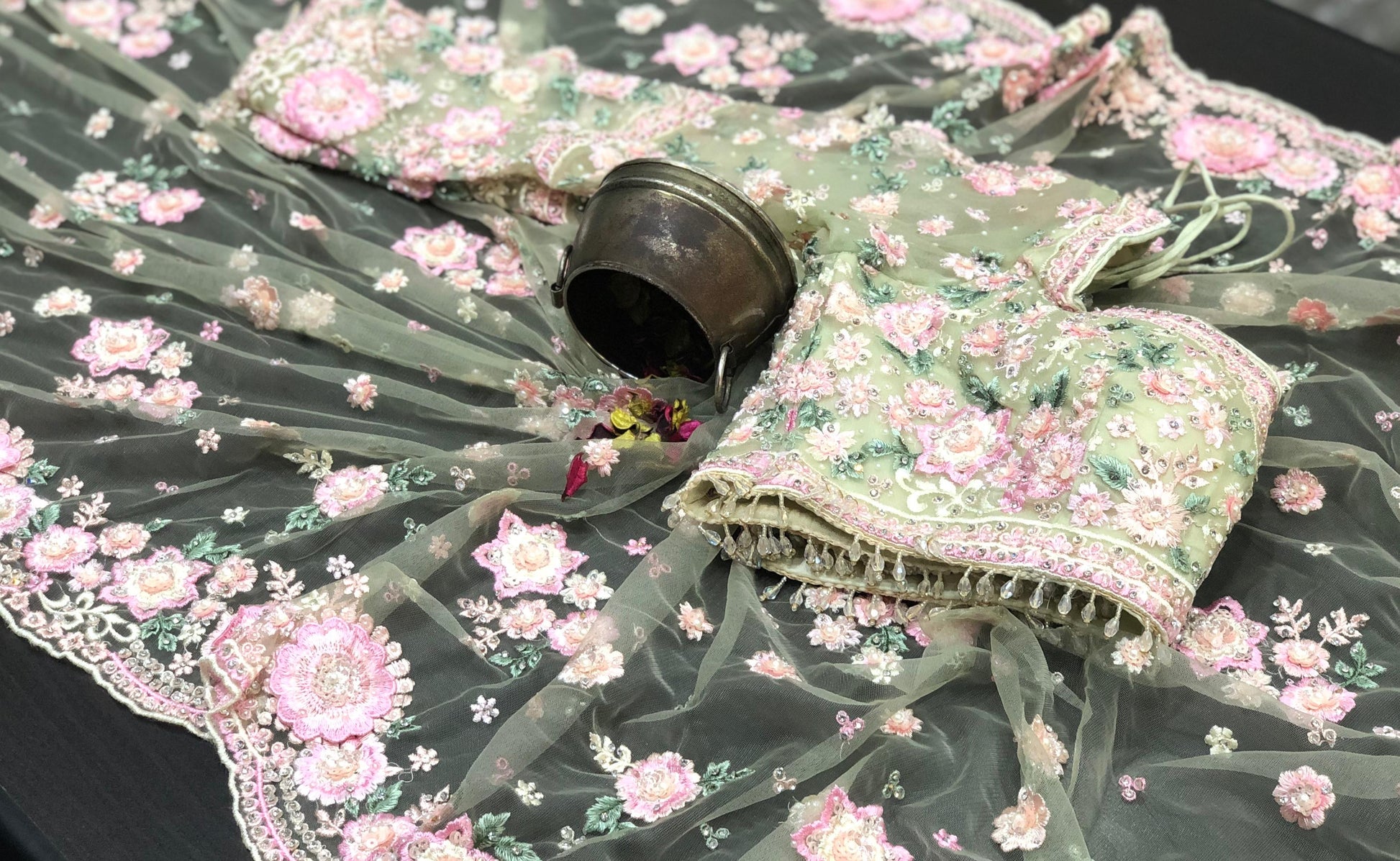 Designer inspired saree Indian wedding sarees blouse partywear sari SaffronFashion