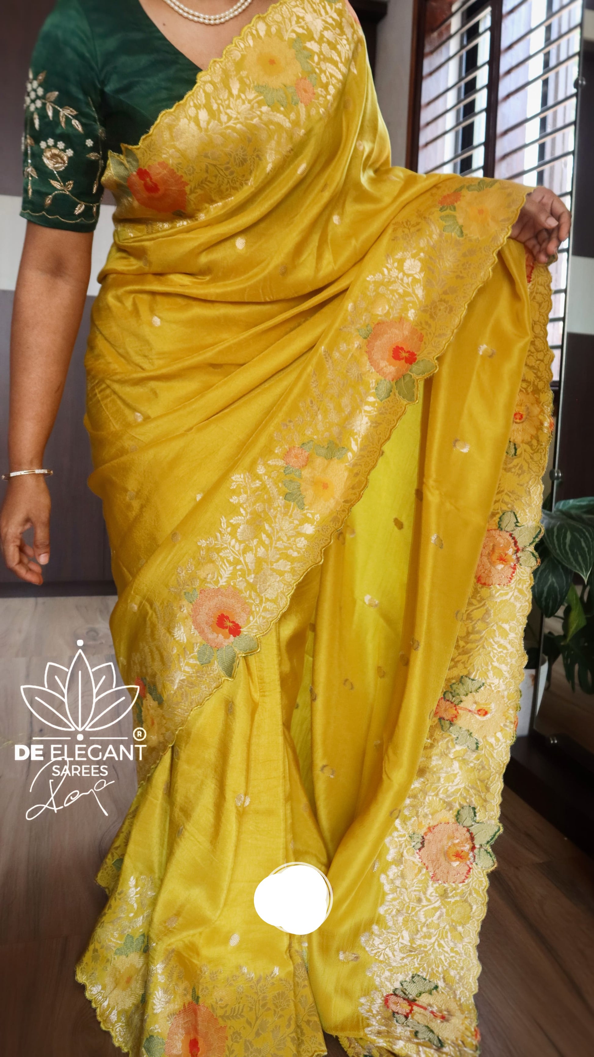 Meenakari munga silk saree women sari blouses - Saffronfashionindia