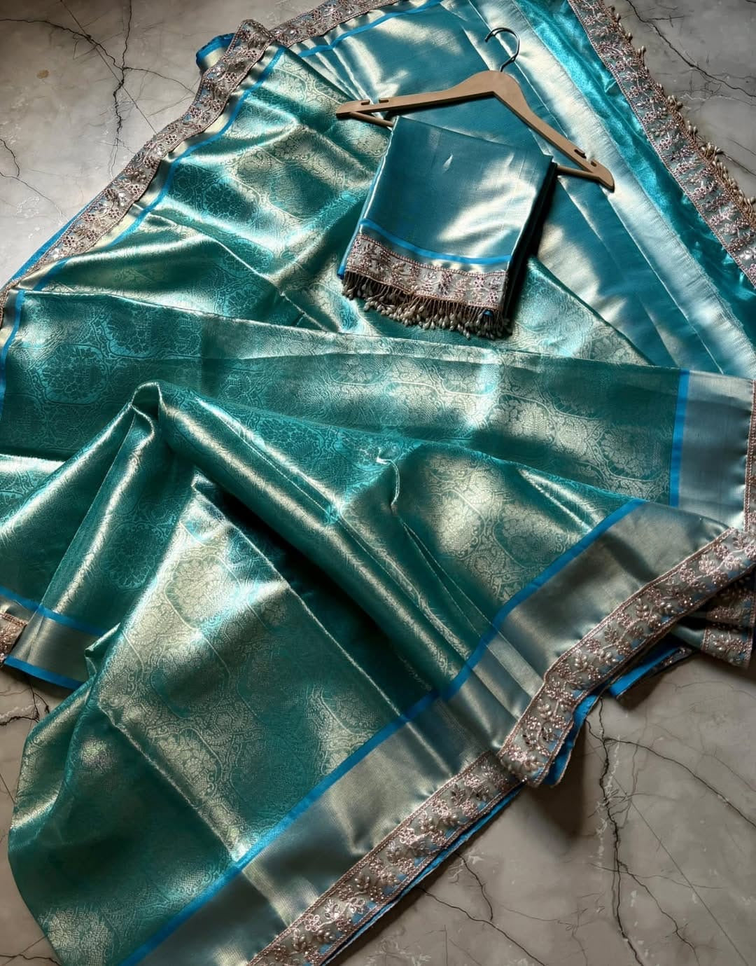Paveli Banarsi saree tissue silk saree partywear sarees SaffronFashion