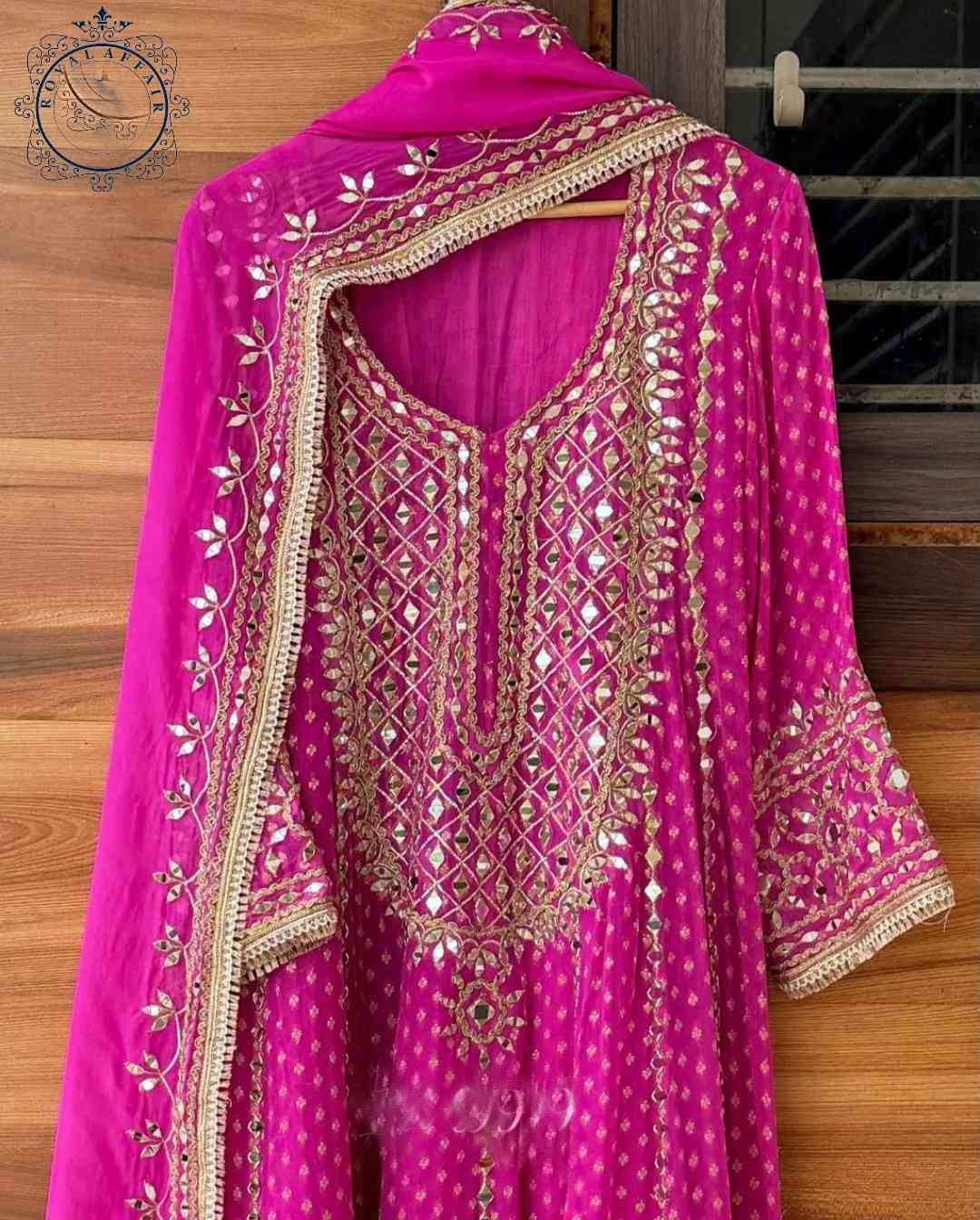 Designer inspired stitched Anarkali dress bridesmaids dresses SaffronFashion
