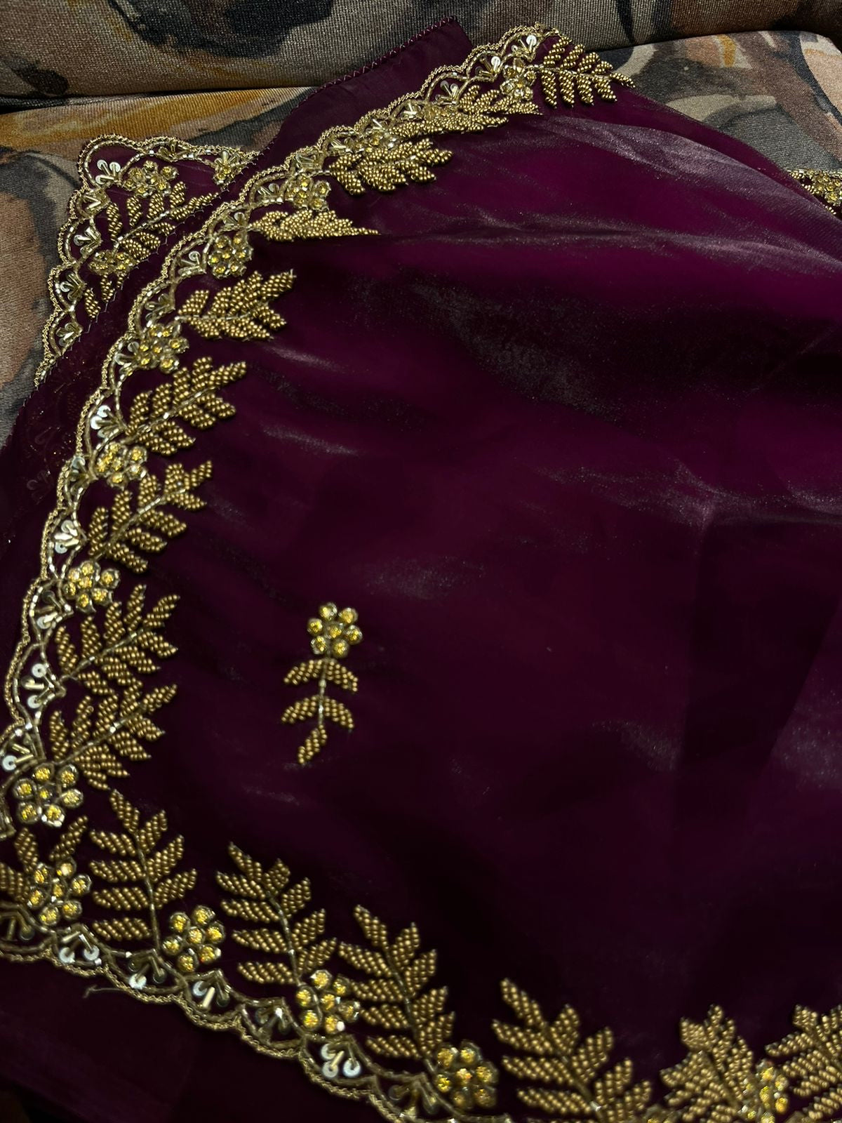 Simana tissue organza saree,,,,,reception sari - Saffronfashionindia